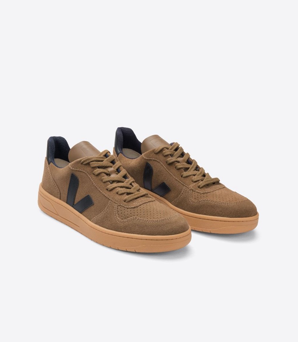 Veja Sneakers Mens - V-10 Suede - Brown/Black - 5238RTHDC